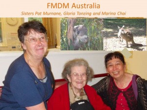 Sisters Patricia Murnane, Gloria Tonzing and Marina Chai in Australia